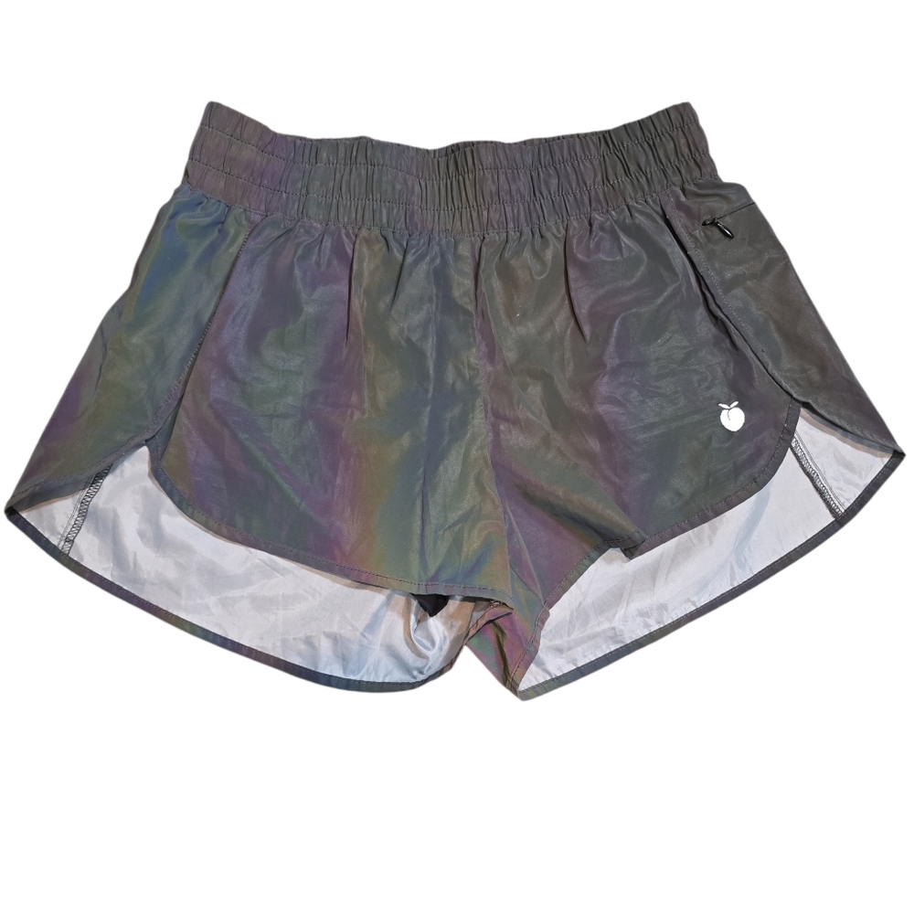 Flexliving Reflective Iradescent‎ Holographic Running Shorts Small Lined
